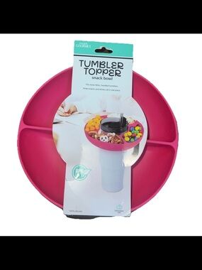 Handy Gourmet Tumbler Topper Snack Tray ~fits 40oz Tumblers~Silicone Snack Tray
